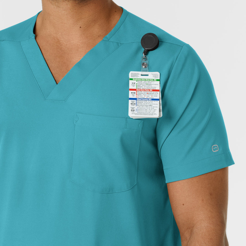 Boundless 6351 Men's Multi Pocket V-Neck Scrub Top Teal