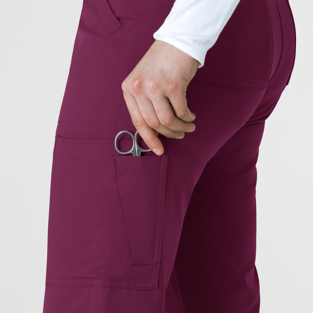 Thrive 5222 Cargo Straight Slim Leg Scrub Pants Wine
