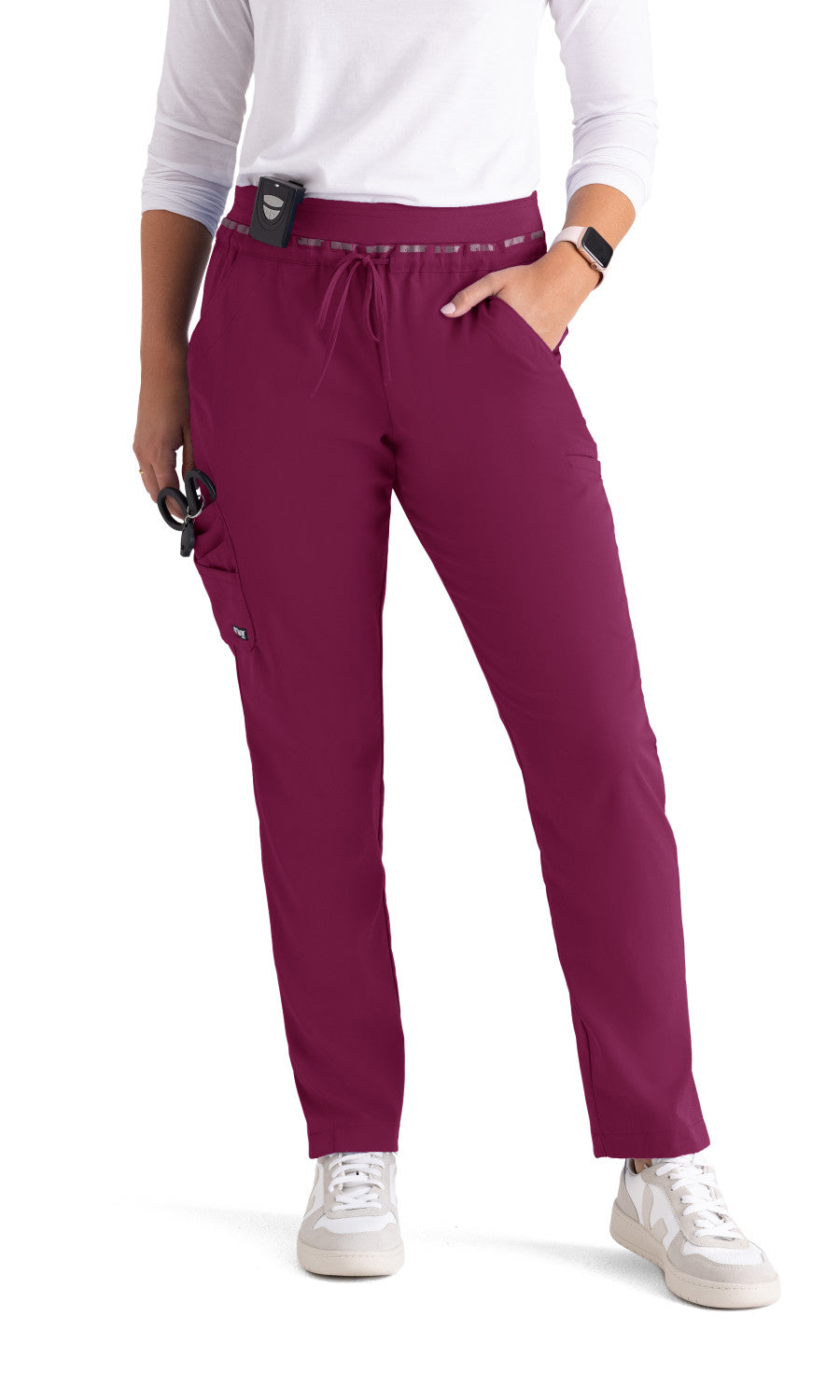 Grey's Anatomy Stretch GRSP526 Serena Scrub Pants Wine