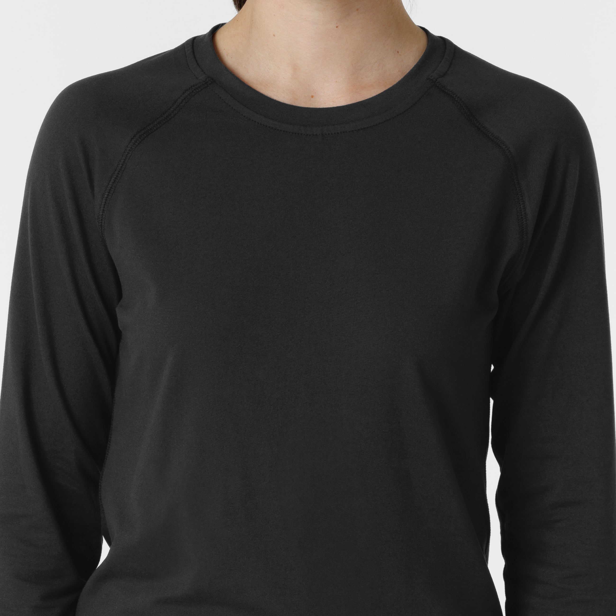 Layers 2139 Watch Window Long Sleeve Underscrub Top Black