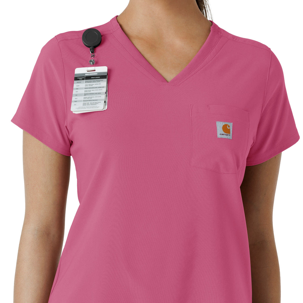 Force Cross-Flex C13410 Women's Tuck-In Scrub Top Electric Fuschia