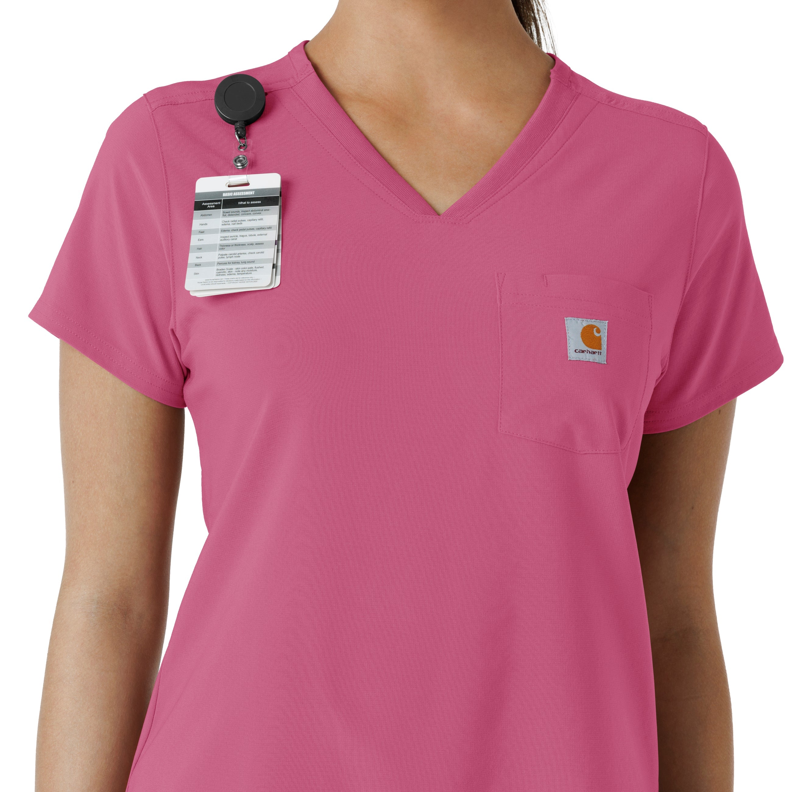 Force Cross-Flex C13410 Women's Tuck-In Scrub Top Electric Fuschia