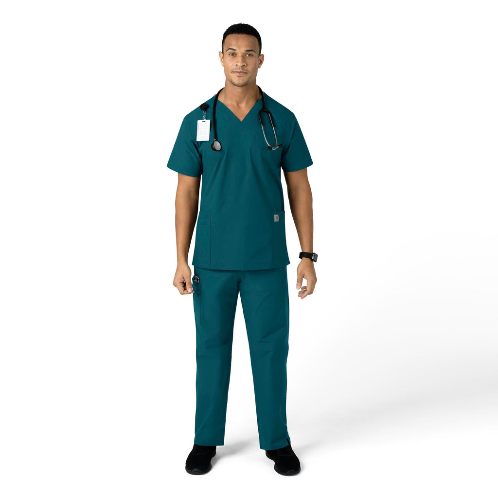 Force Essentials C55013 Unisex Elastic Waist Cargo Scrub Pants Caribbean Blue