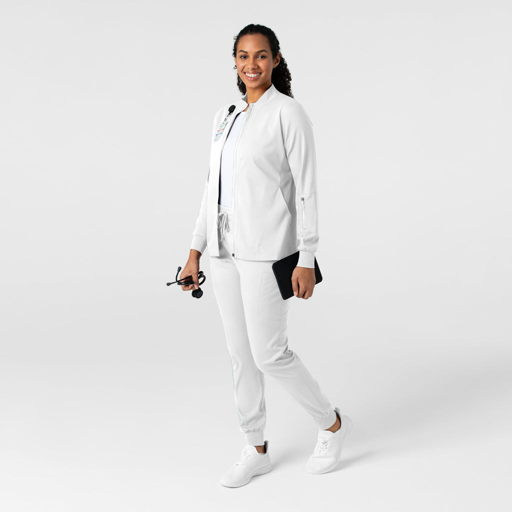 Boundless 8151 Warm Up Scrub Jacket White