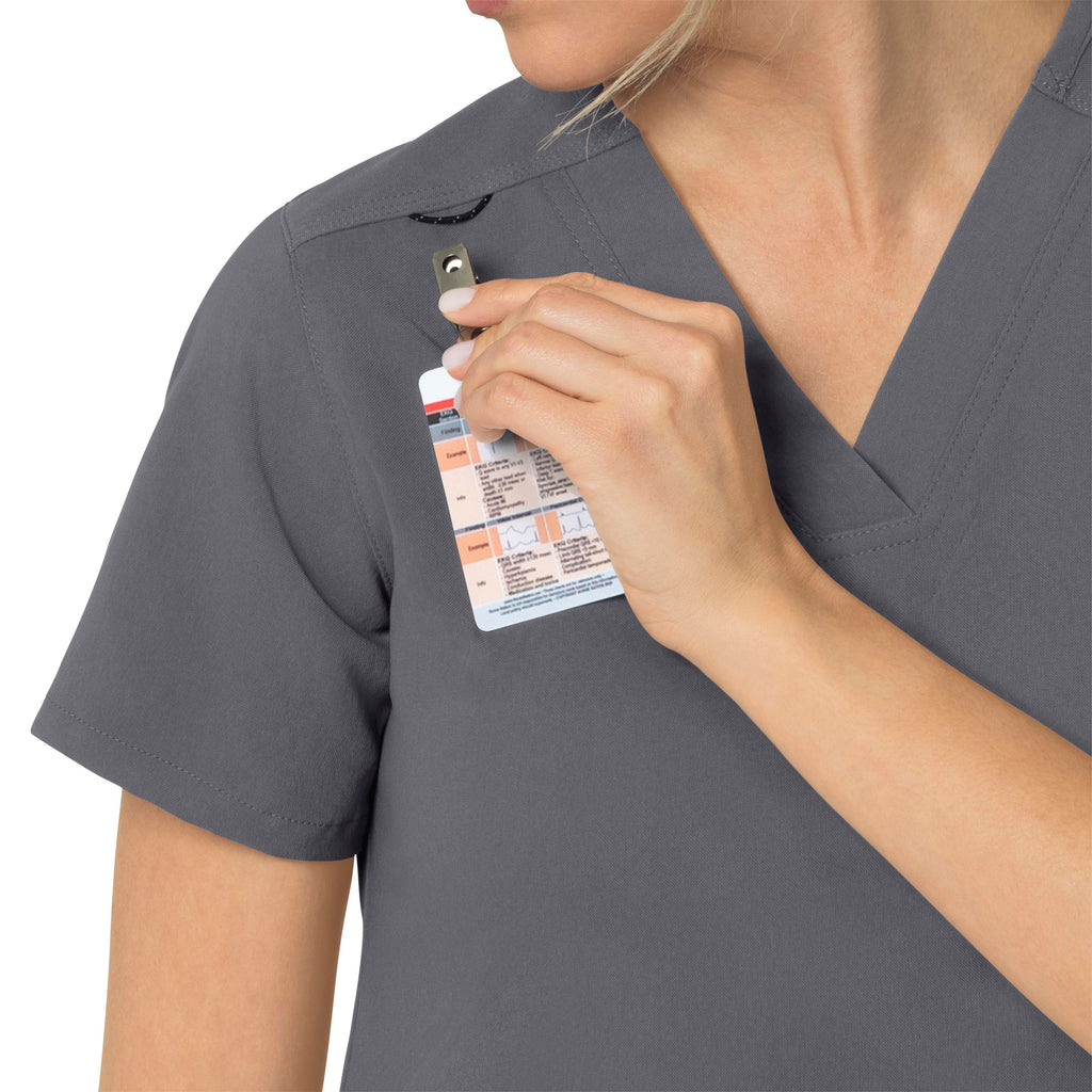 Rugged Flex Peak C12237 4-Pocket V-Neck Scrub Top Pewter