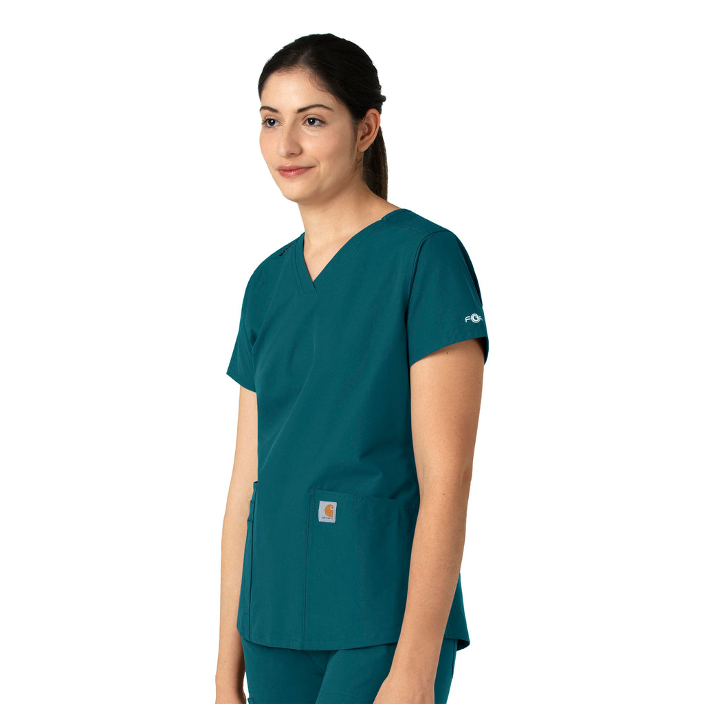 Force Essentials C12113 V-Neck Scrub Top Caribbean Blue