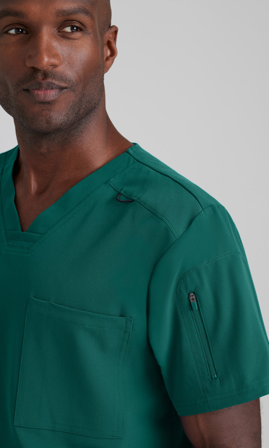 Grey's Anatomy Stretch GRST079 Murphy Scrub Top Hunter Green