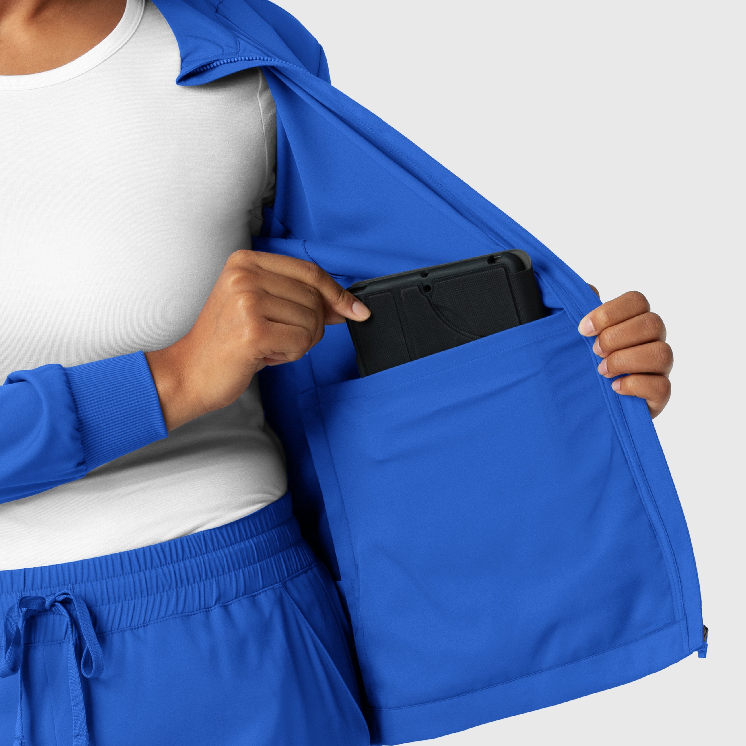 Boundless 8151 Warm Up Scrub Jacket Royal