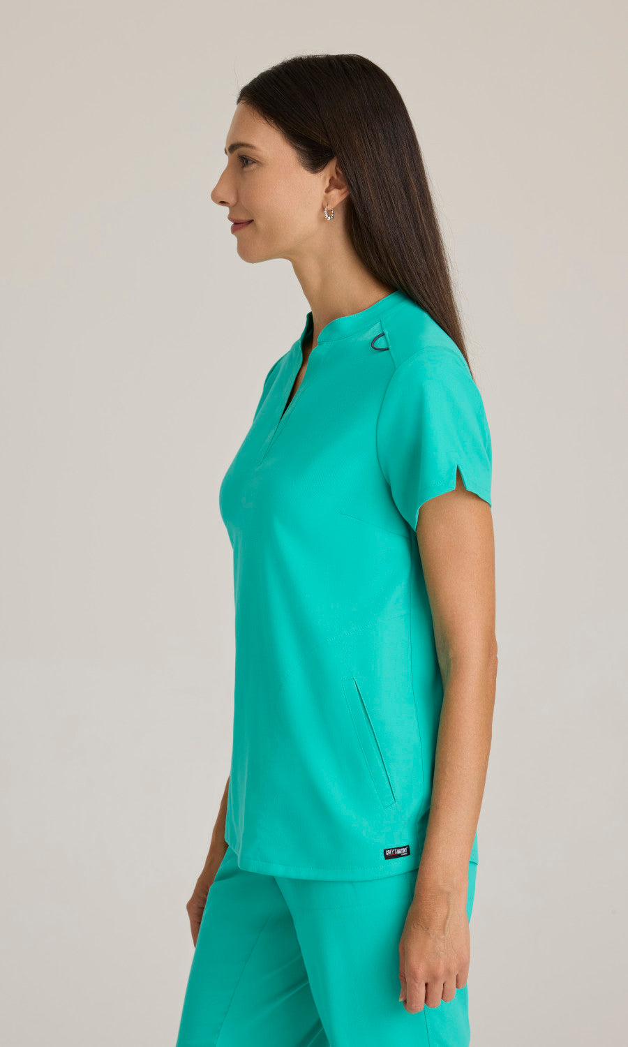 Grey's Anatomy Stretch GRST230 Avery Scrub Top Alpine Aqua