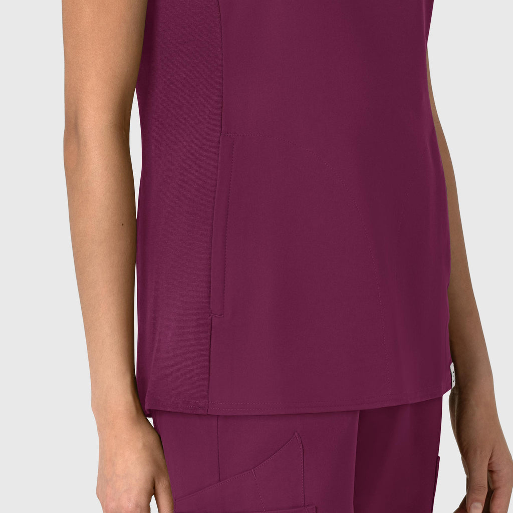 Thrive 6522 Flex-n-Reach V-Neck Scrub Top Wine