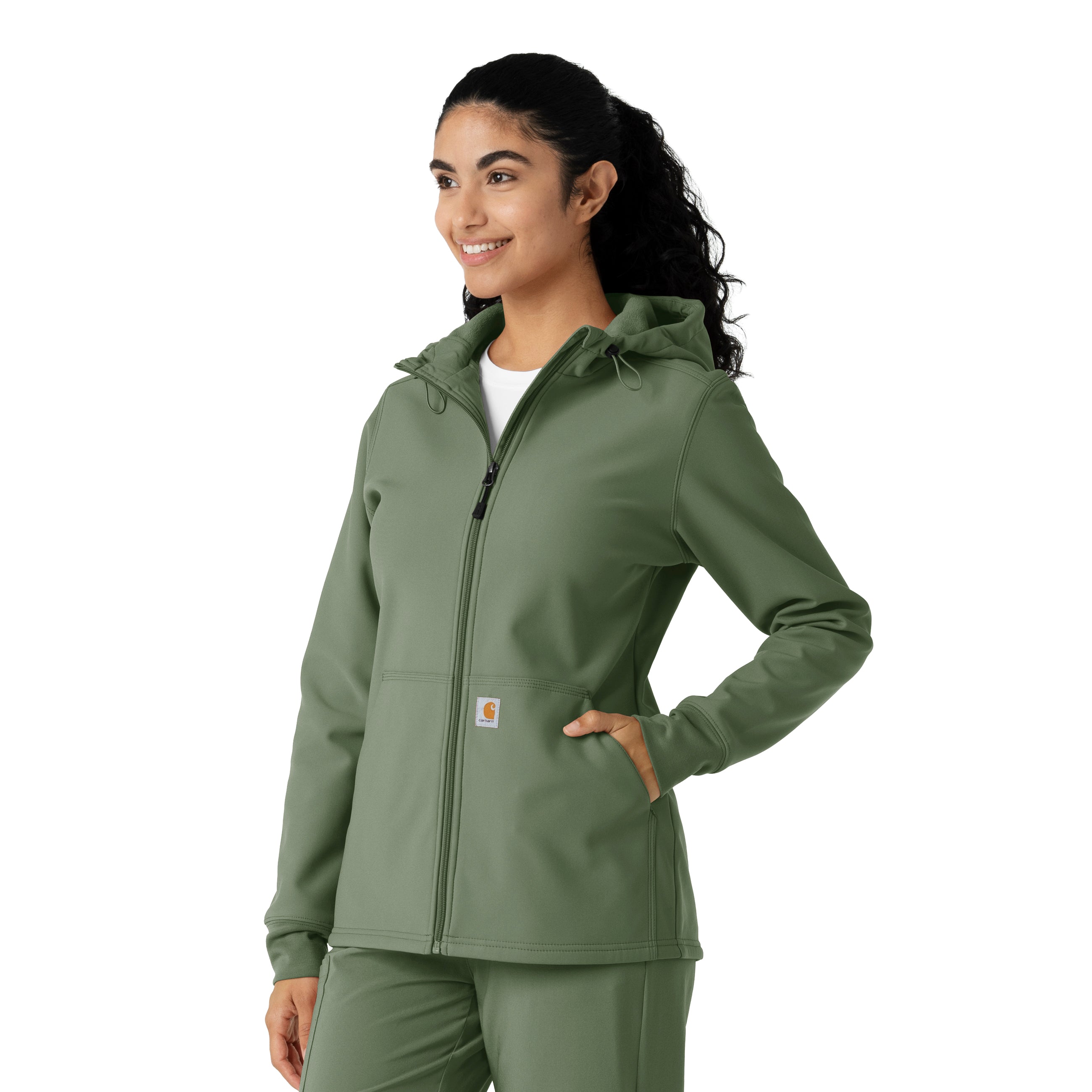 Layers C85023 Women's Bonded Fleece Hoodie Olive