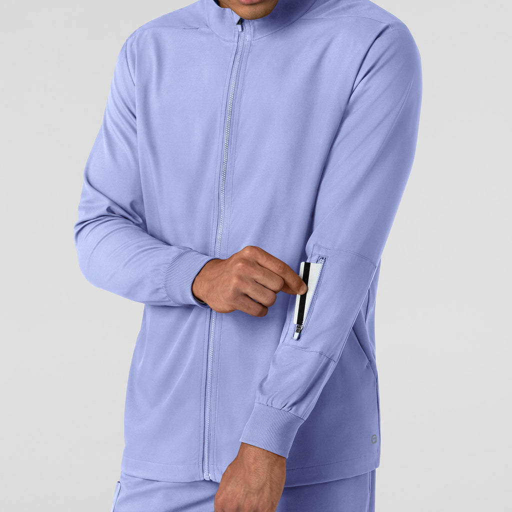 Boundless 8351 Men's Warm Up Scrub Jacket Ceil Blue