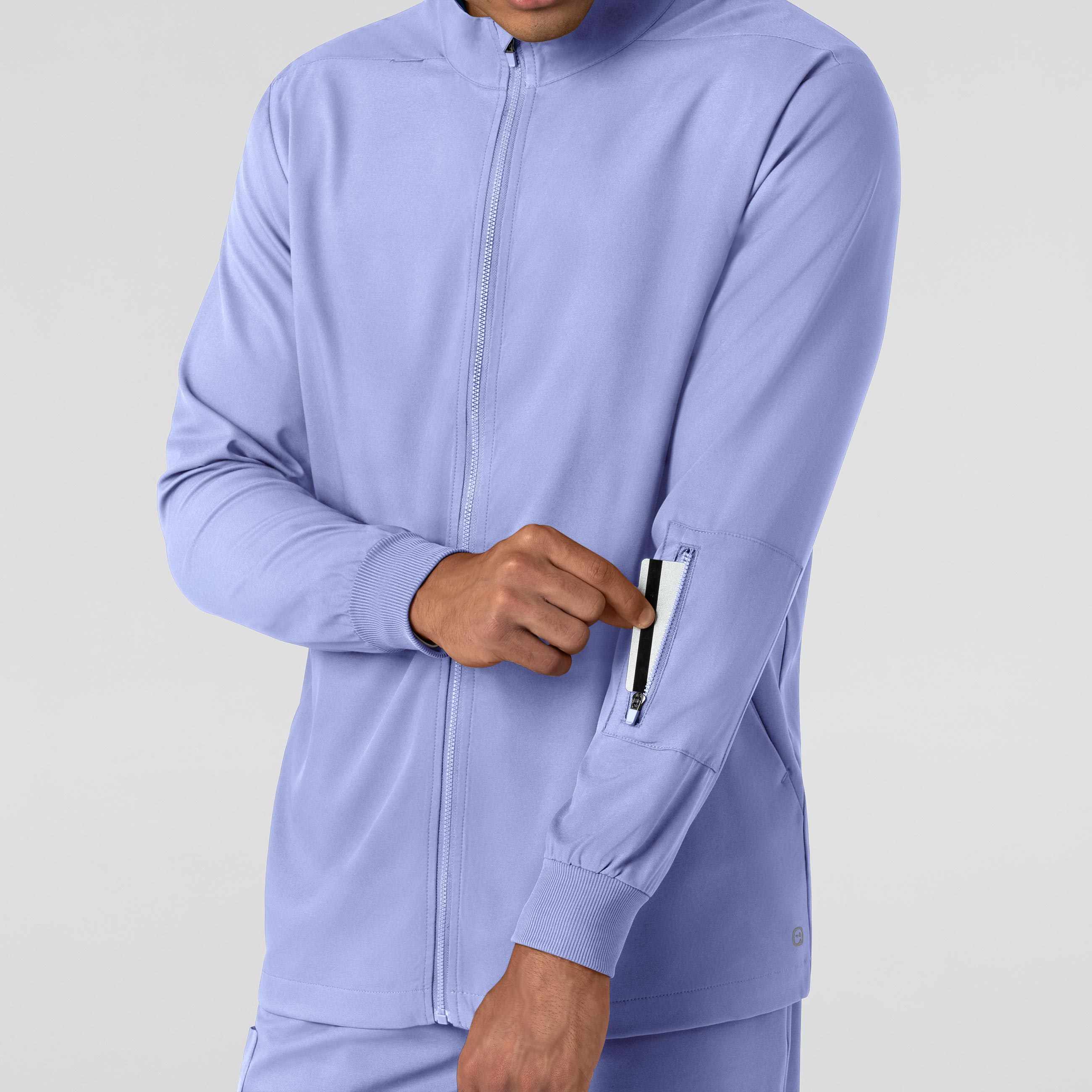 Boundless 8351 Men's Warm Up Scrub Jacket Ceil Blue