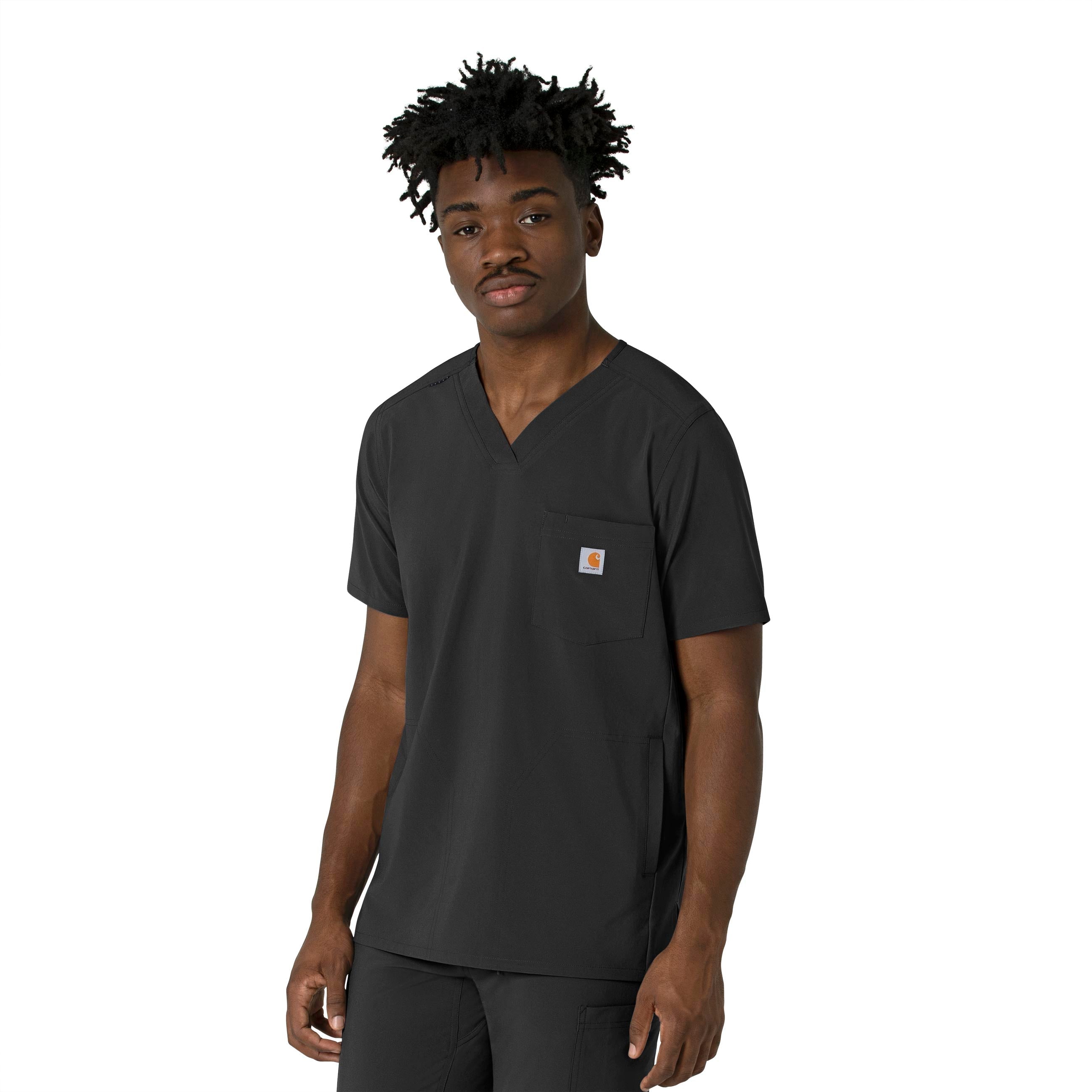 Force Cross-Flex C16410 Men's V-Neck Scrub Top Black