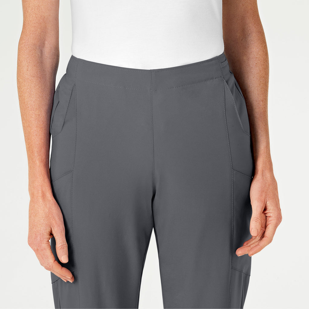 W123 5155 Flat Front Cargo Scrub Pants Pewter