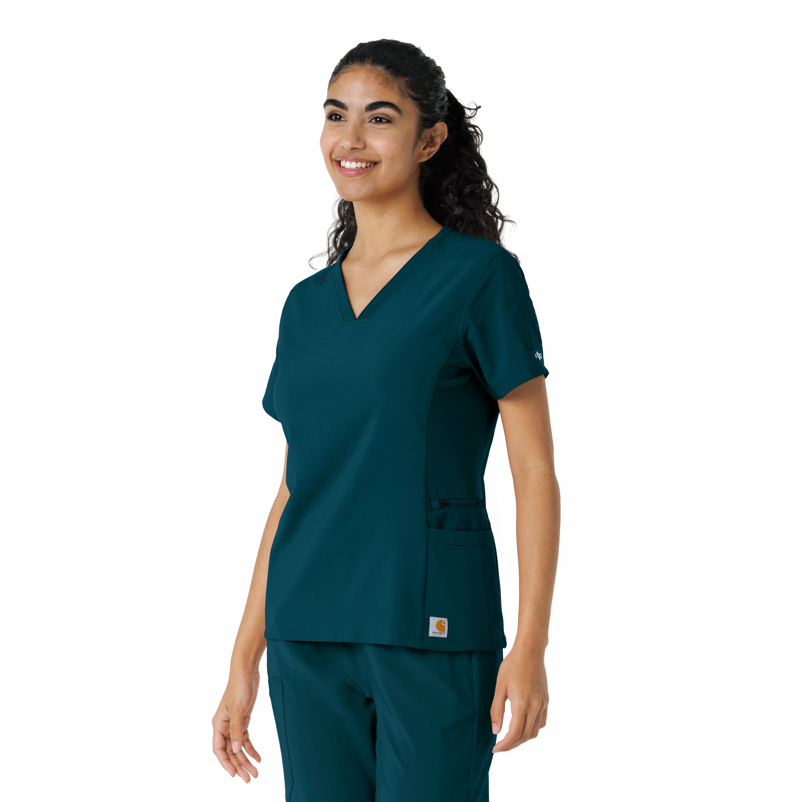 Force Cross-Flex C13310 Knit Panel Scrub Top Caribbean