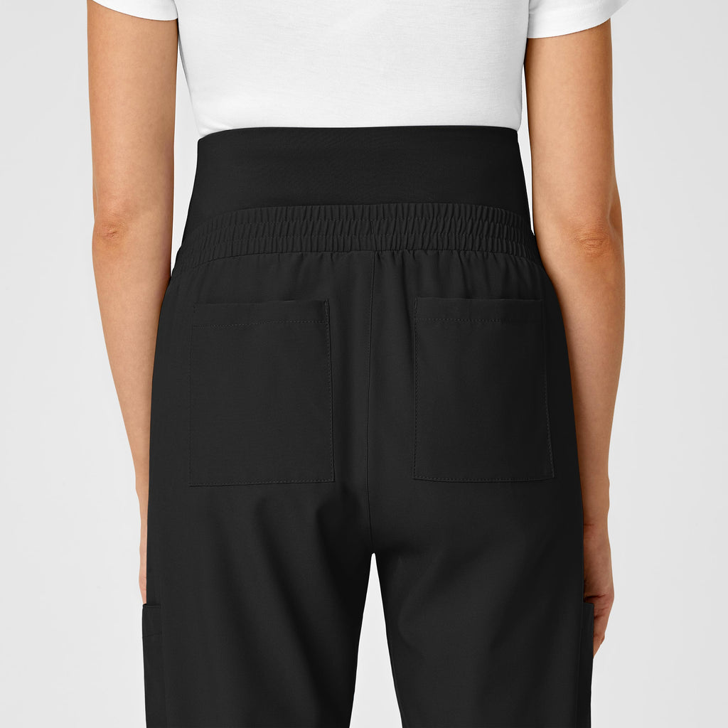 W123 5455 Maternity Jogger Scrub Pants Black