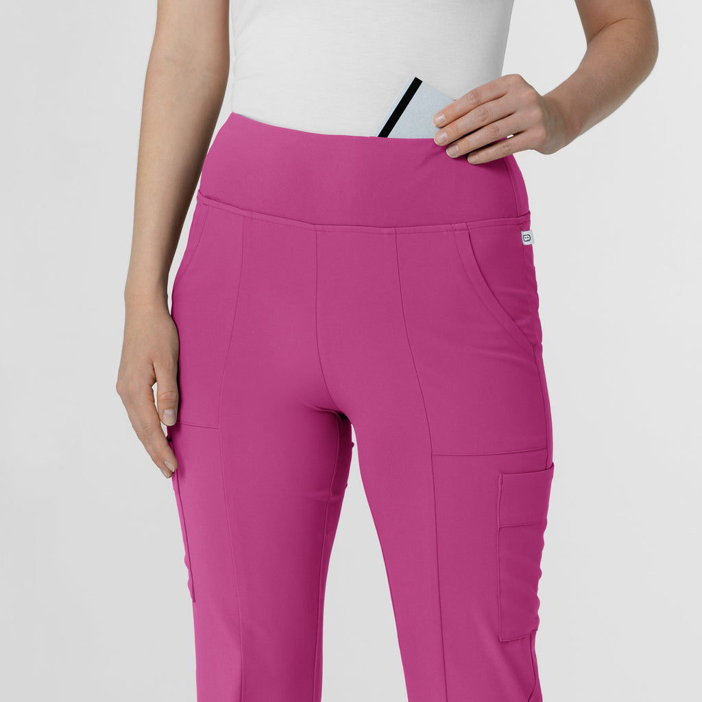 RENEW 5534 Cargo Flare Scrub Pants Raspberry