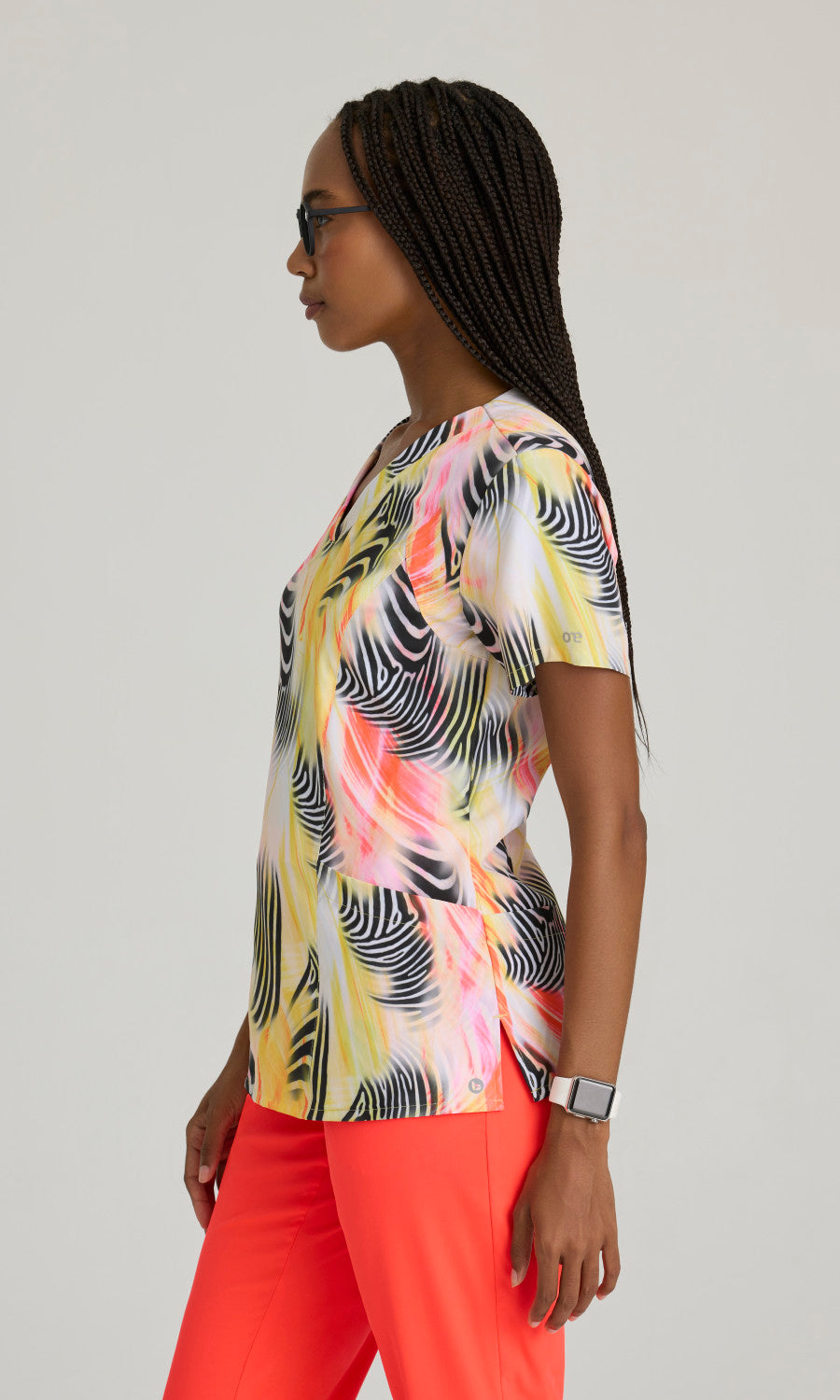 Barco One 5107 Thrive Print Scrub Top Zebra Brilliance