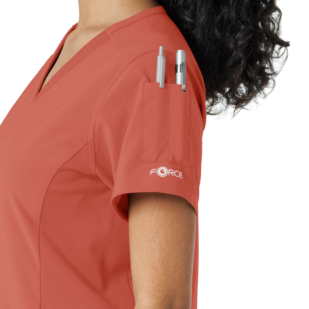 Force Cross-Flex C13310 Women's Knit Panel Scrub Top Dusty Cedar