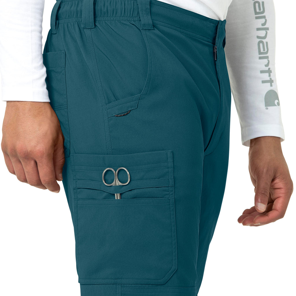 Rugged Flex Peak C55037 Men's Straight Leg Cargo Scrub Pants Caribbean Blue
