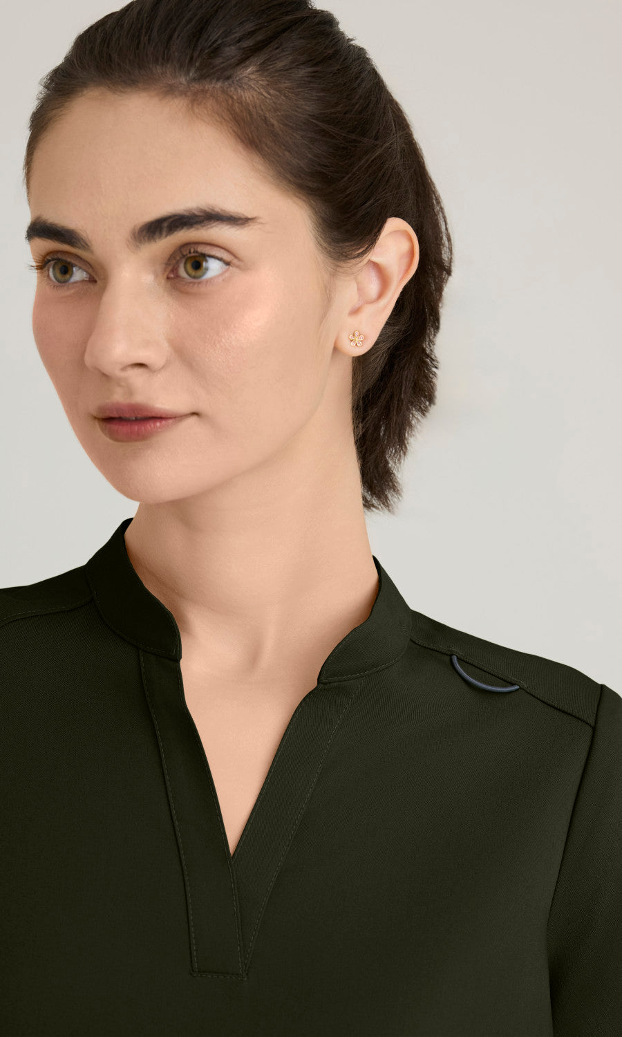 Grey's Anatomy Spandex Stretch GRST230 Avery Top Olive