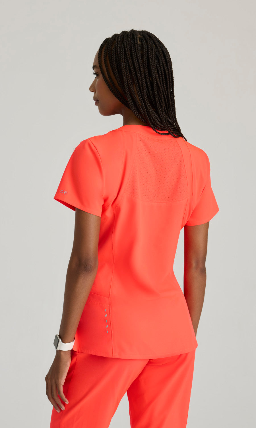 Barco One 5105 Racer Scrub Top Neon Flame