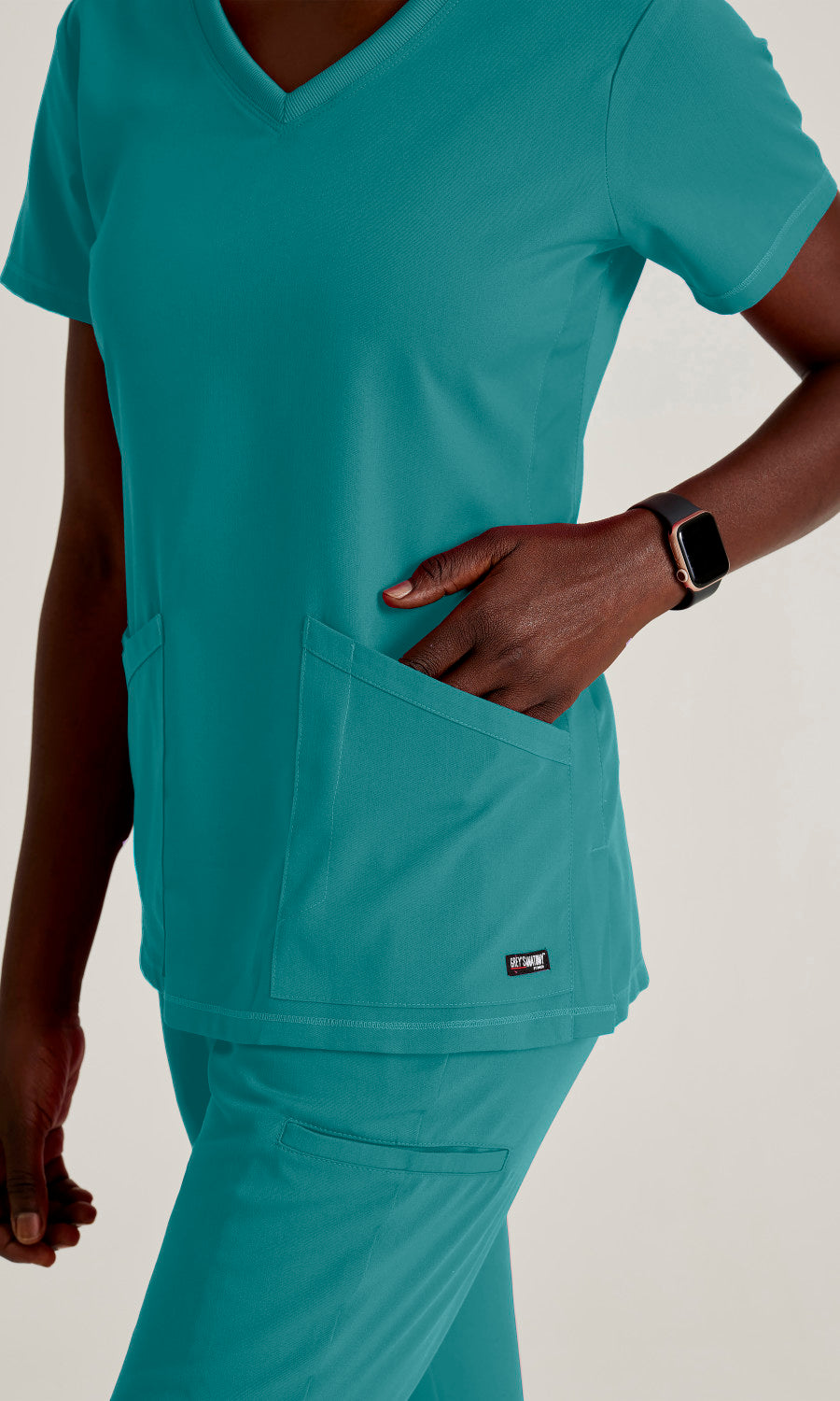 Grey's Anatomy Stretch GRST045 Serena Scrub Top Teal