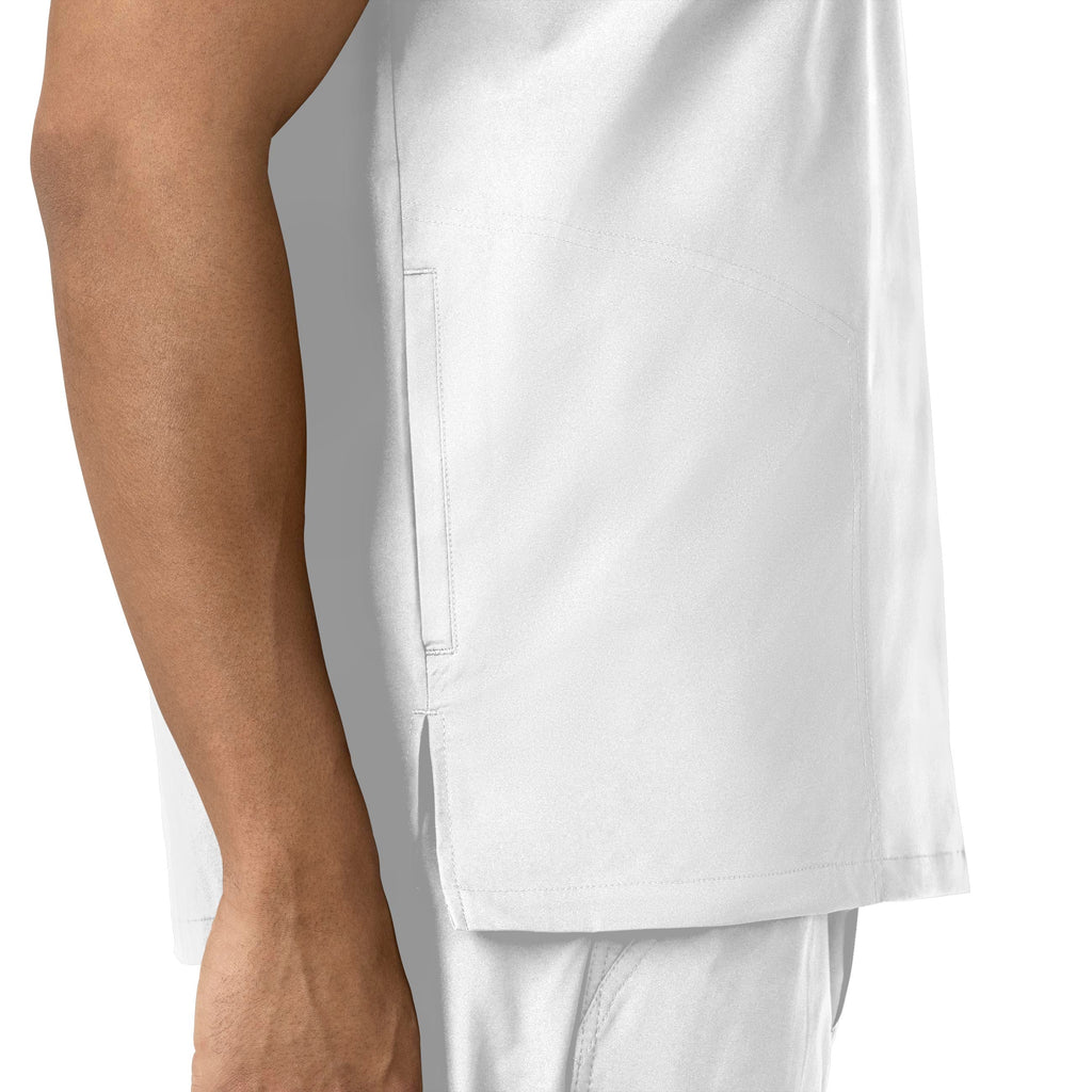 Force Essentials C16113 Men's V-Neck Shirttail Scrub Top White