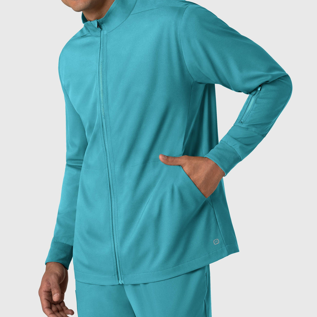 Boundless 8351 Men's Warm Up Scrub Jacket Teal
