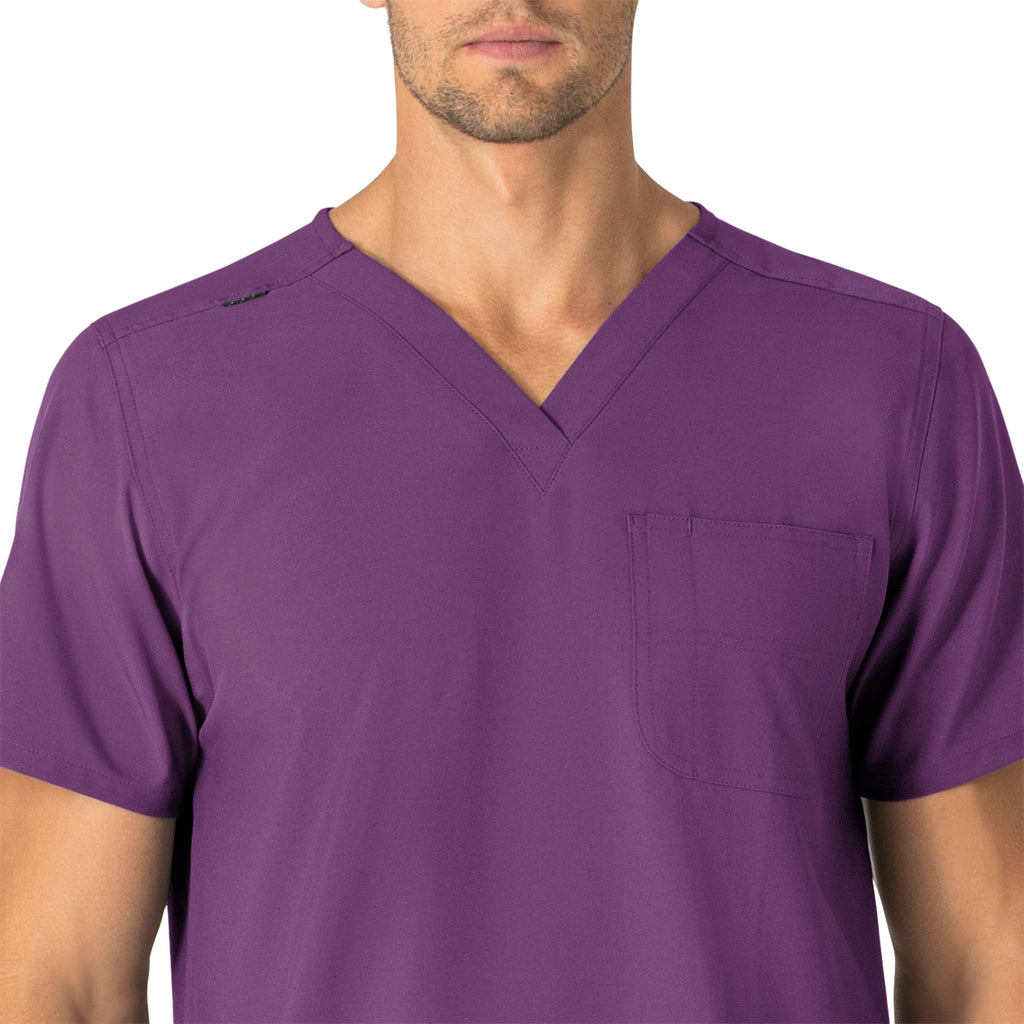 Force Essentials C15013 Unisex V-Neck 6-Pocket Scrub Top Eggplant