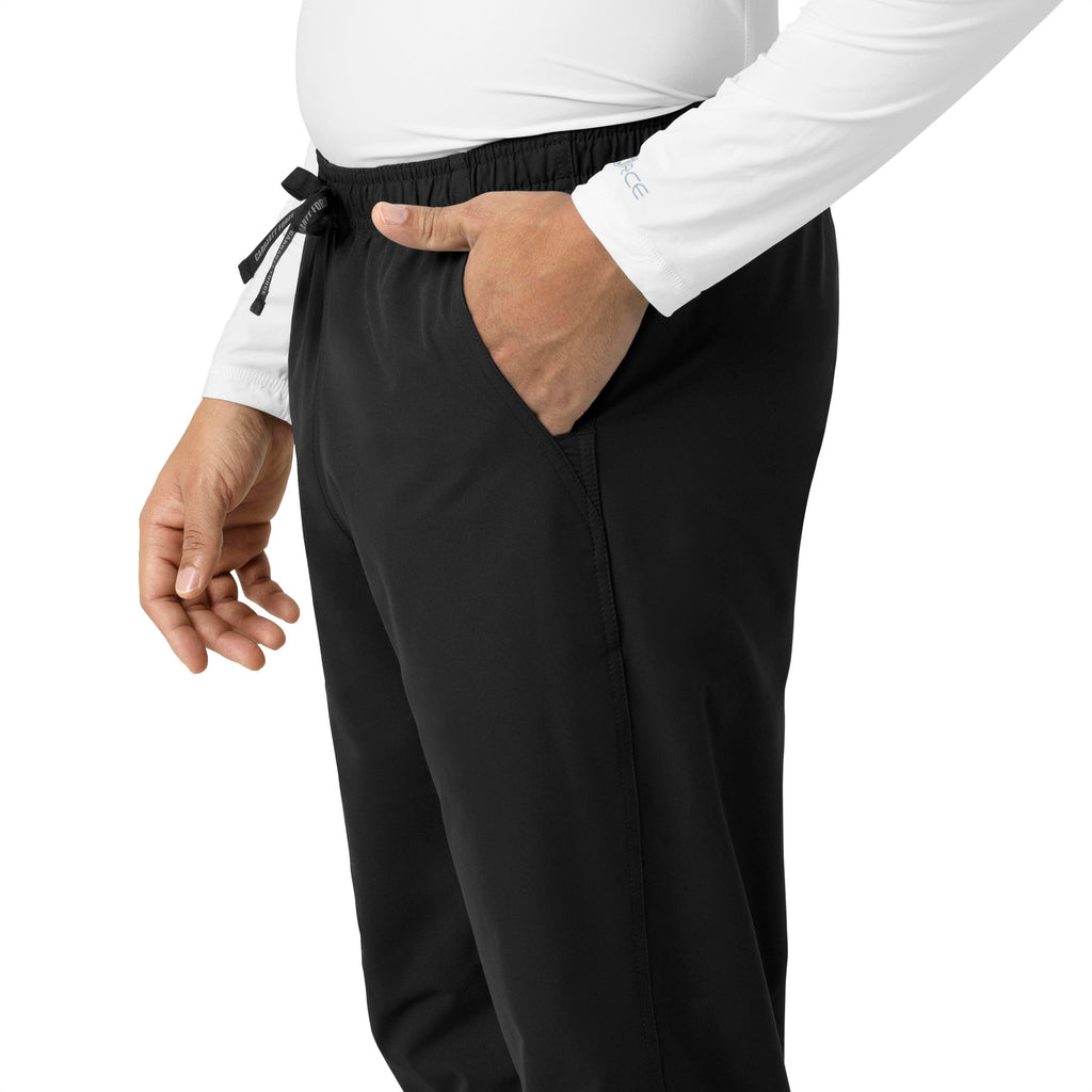 Force Essentials C55013 Unisex Elastic Waist Cargo Scrub Pants Black