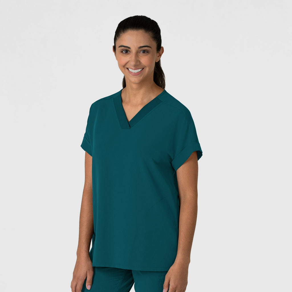 Nova 6232 Drop Shoulder Boxy Scrub Top Caribbean