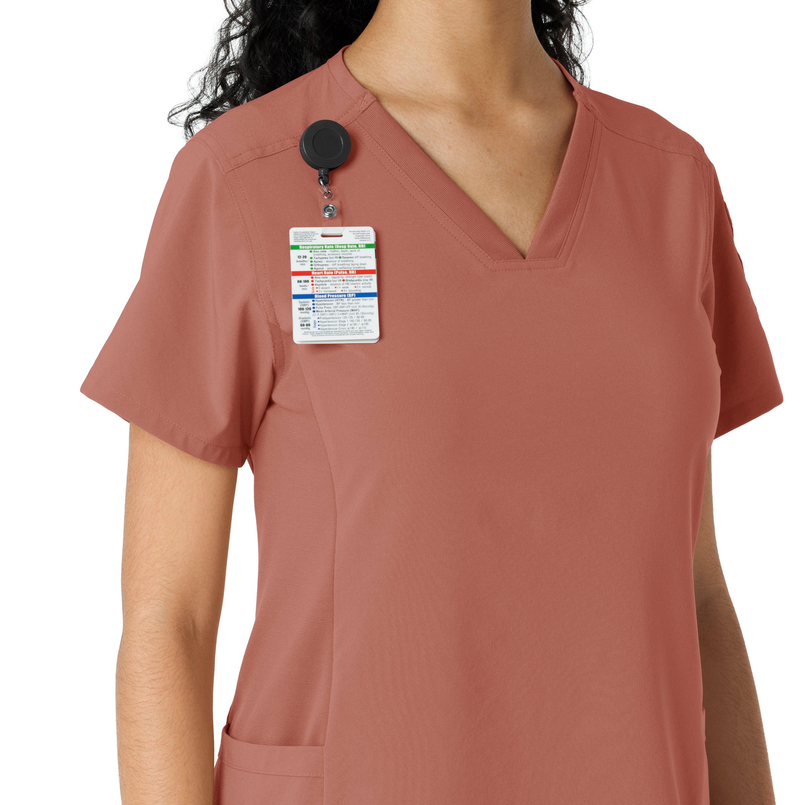 Force Cross-Flex C13310 Knit Panel Scrub Top Wildrose