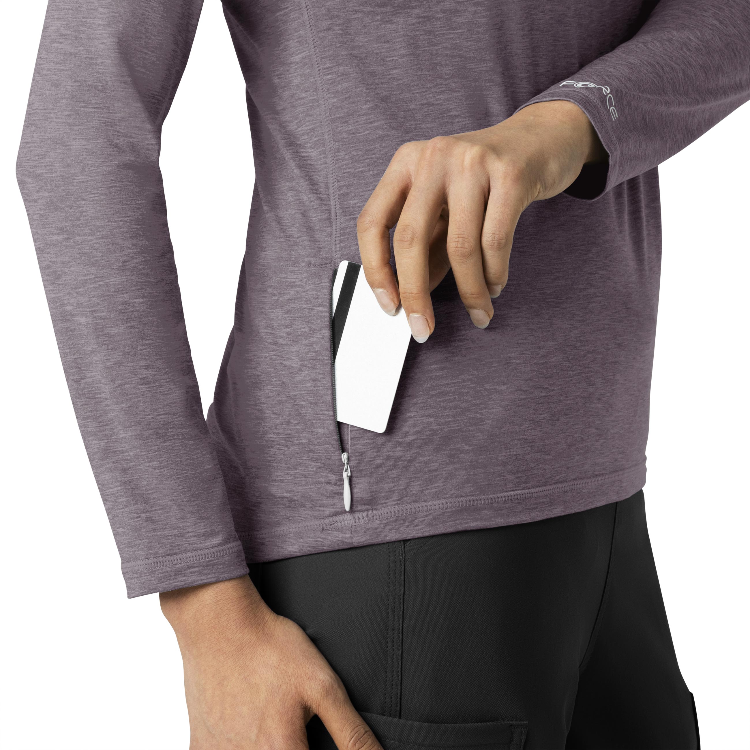 Force Sub-Scrubs C31009 Performance Long Sleeve Tee Black Plum Heather