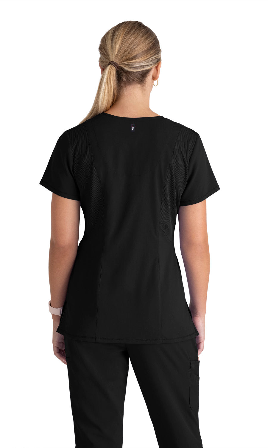 Grey's Anatomy Stretch GRST045 Serena Scrub Top Black