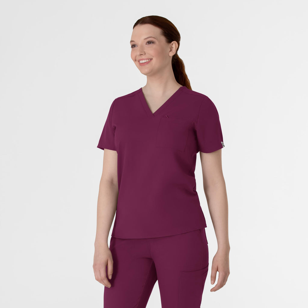 Thrive 6222 V-Neck Tuck-In Scrub Top Wine