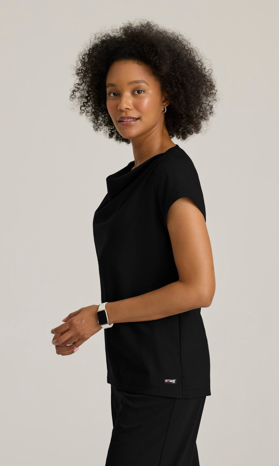 Grey's Anatomy Stretch GRST246 Marisol Scrub Top Black