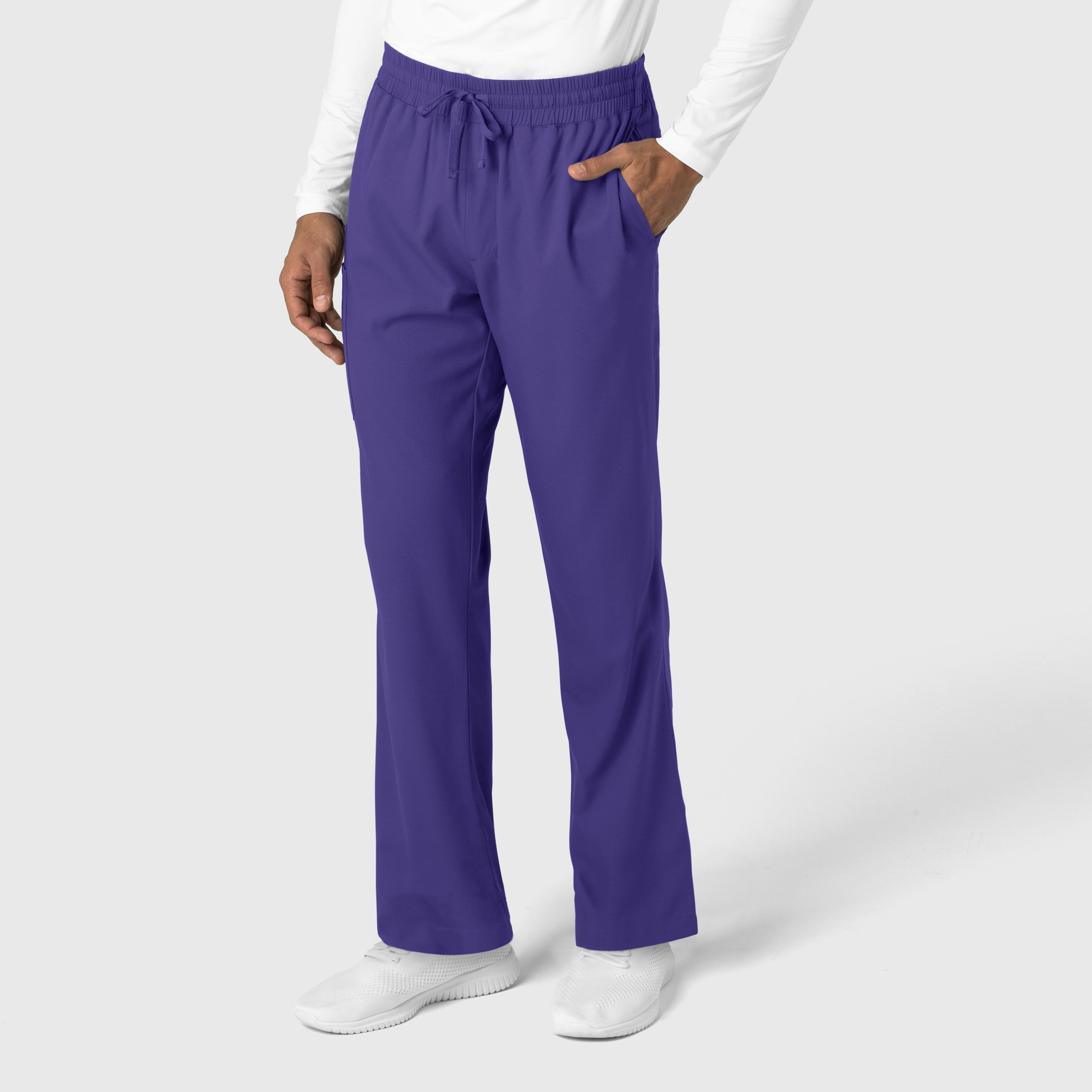 Boundless 5351 Men's Straight Leg Scrub Pants Grape