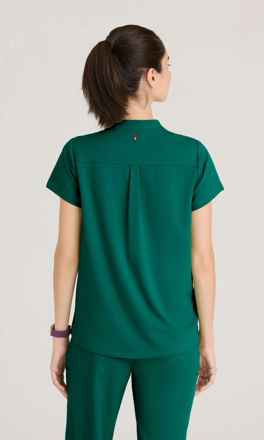 Grey's Anatomy Spandex Stretch GRST230 Avery Top Hunter Green