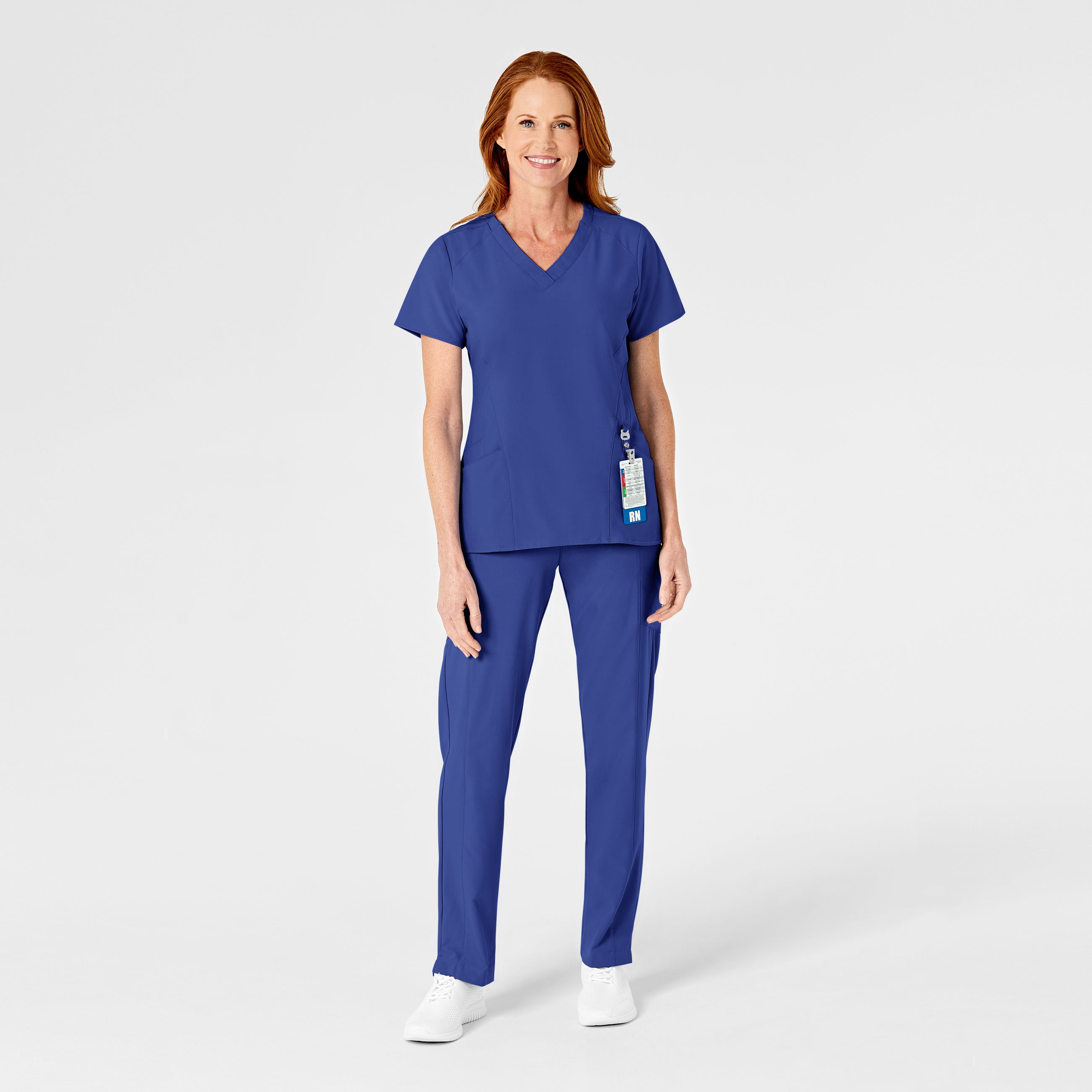 W123 5155 Flat Front Cargo Scrub Pants Galaxy Blue