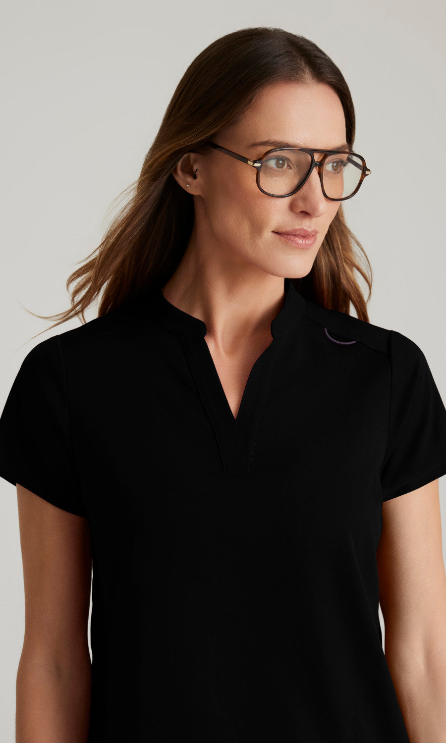 Grey's Anatomy Stretch GRST230 Avery Scrub Top Black