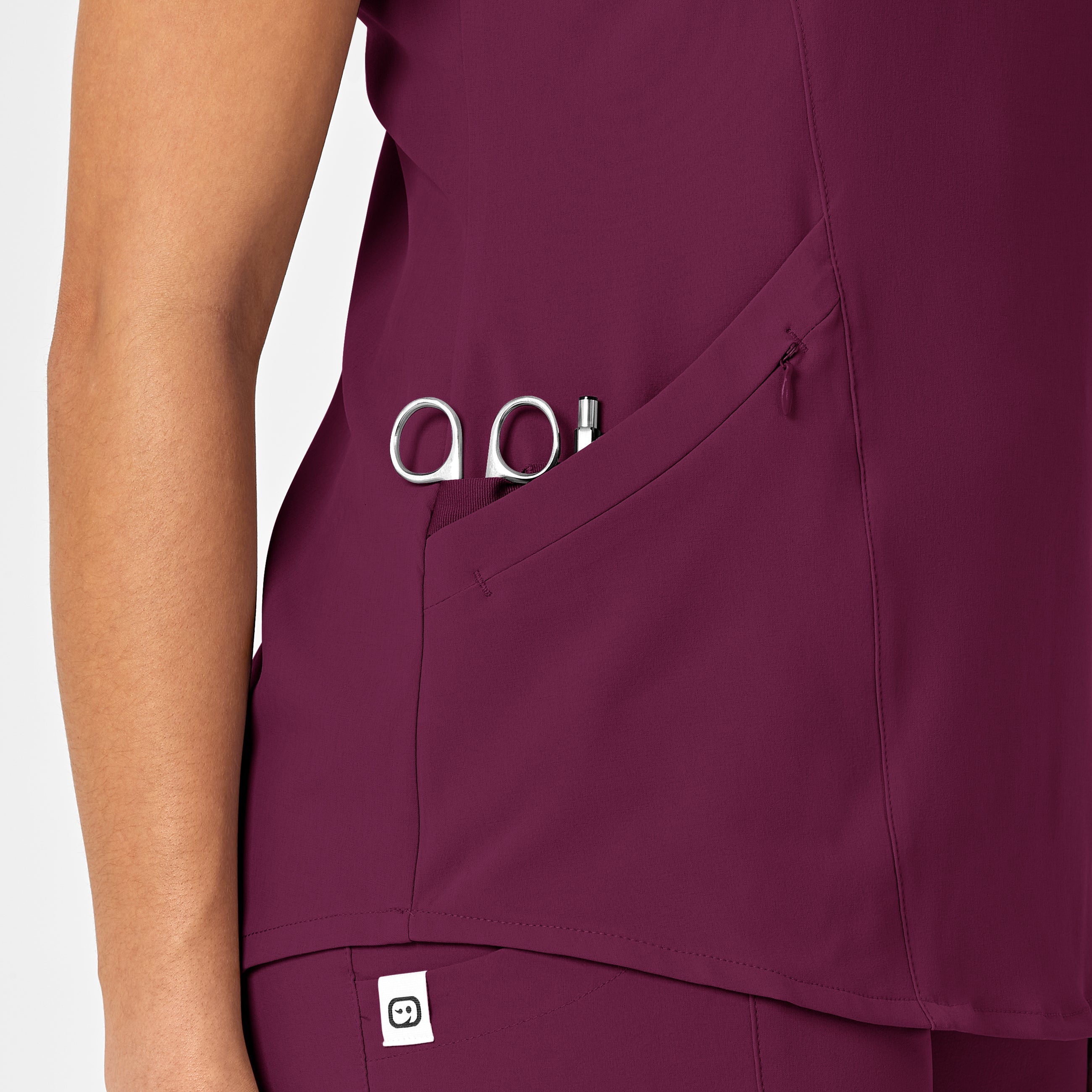 RENEW 6134 V-Neck Scrub Top Wine
