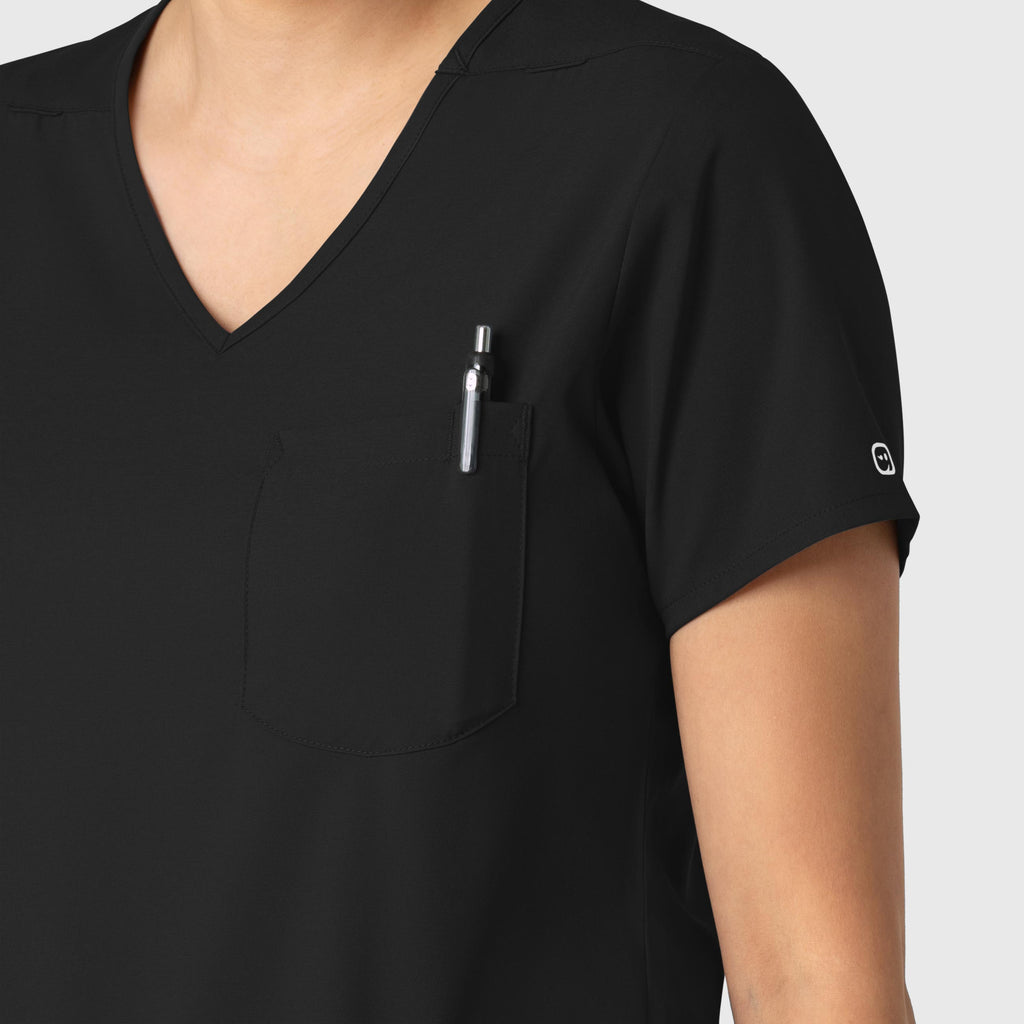 Boundless 6151 Tuck-In Scrub Top Black