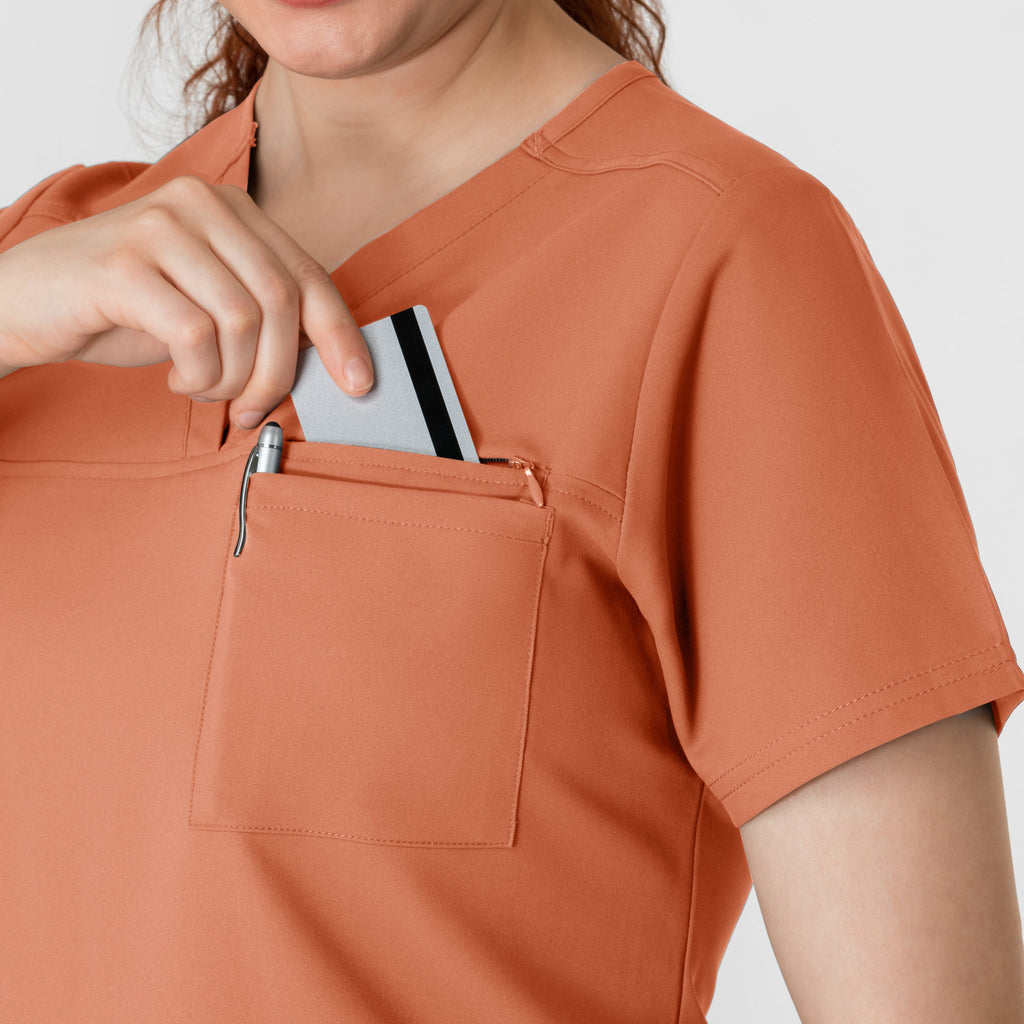 Thrive 6222 V-Neck Tuck-In Scrub Top Terracotta