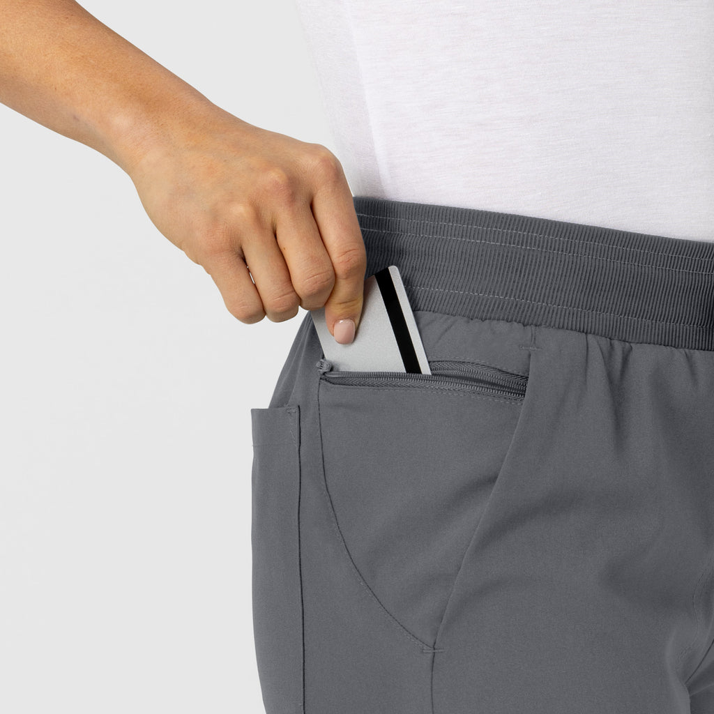 W123 5045 Flex-n-Reach Track Scrub Pants Pewter