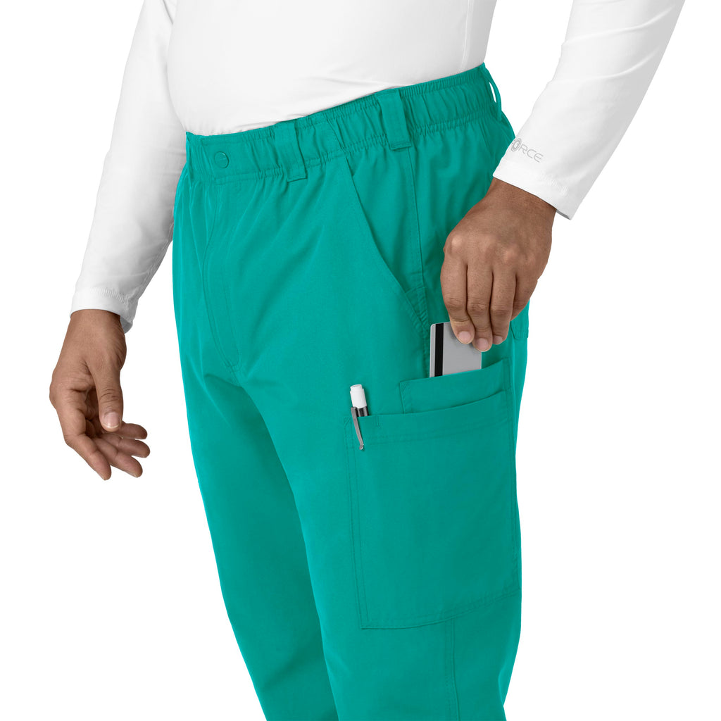 Force Essentials C56113 Men's Straight Leg Cargo Scrub Pants Teal Blue