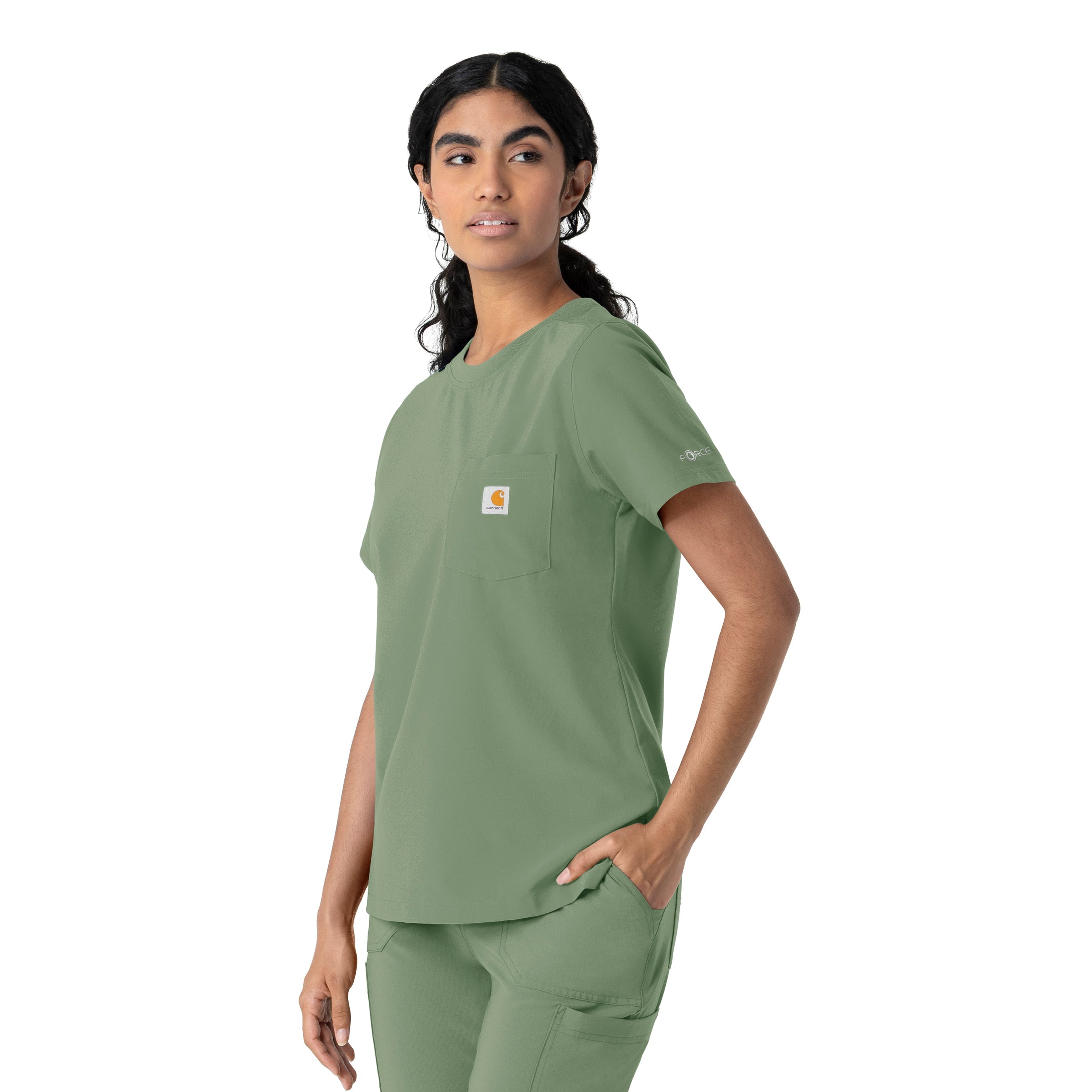 Force Cross-Flex C13510 Women's Crew Neck Scrub Top Green Slate