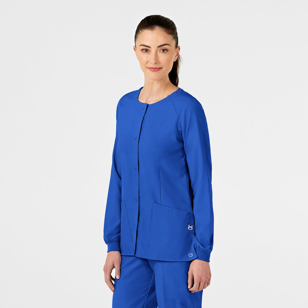 W123 8155 Crew Neck Warm Up Jacket Royal