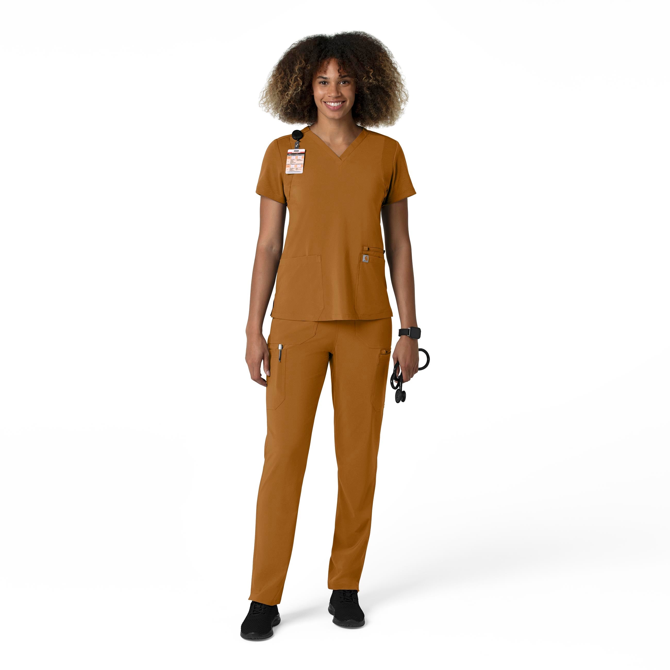 Force Cross-Flex C53210 Straight Leg Cargo Scrub Pants Fox Brown